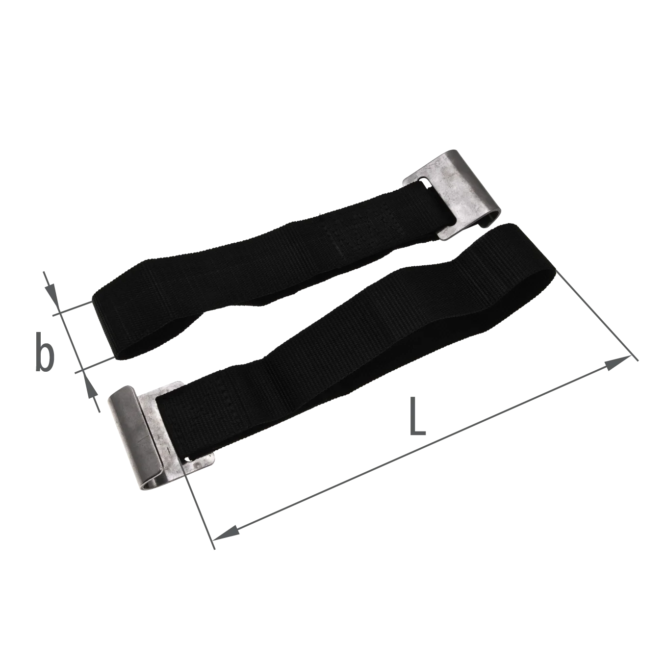 STRAP WITH ZINC-PLATED FLAT HOOK
