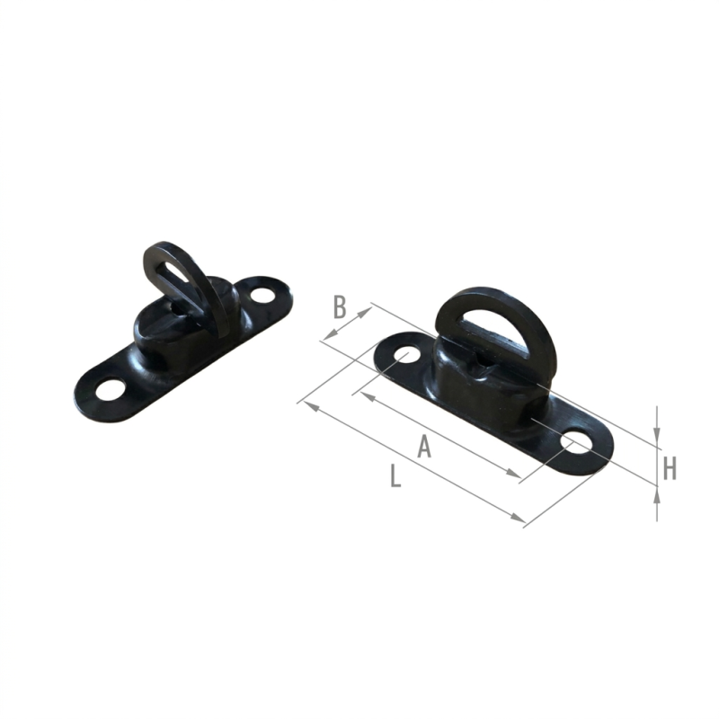 Small Turn Button for Oval Eyelet 22,5x13,5 mm, brass, blackened (black passivated)