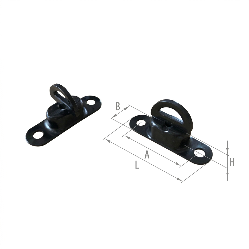 Small Turn Button for Oval Eyelet 22,5x13,5 mm, brass, blackened (black passivated)